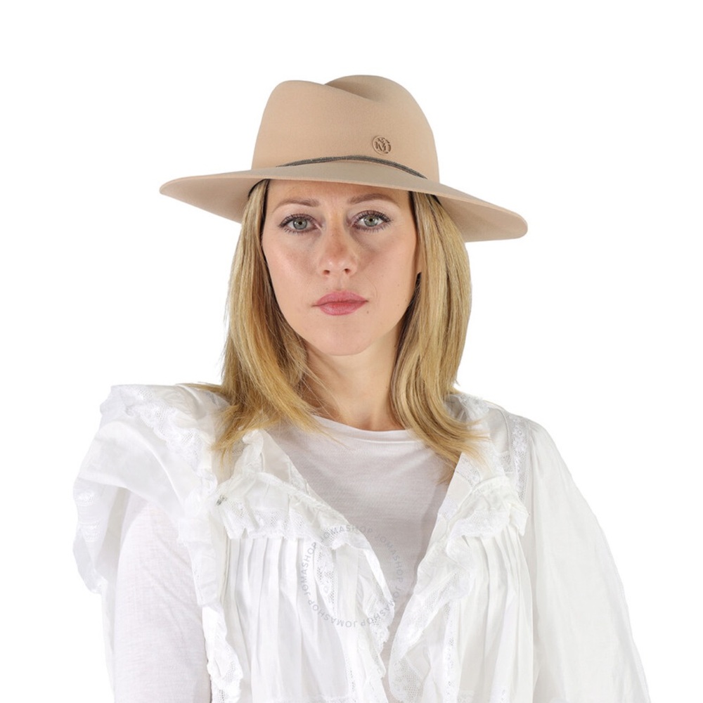 Chanel owned Maison Michel Virginie Tan Fedora Hat